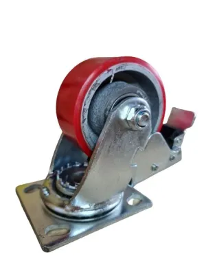 Red PU Castor Wheel (Heavy Duty) | Model : C-HDPU | Size : 4. 5. 6 & 8