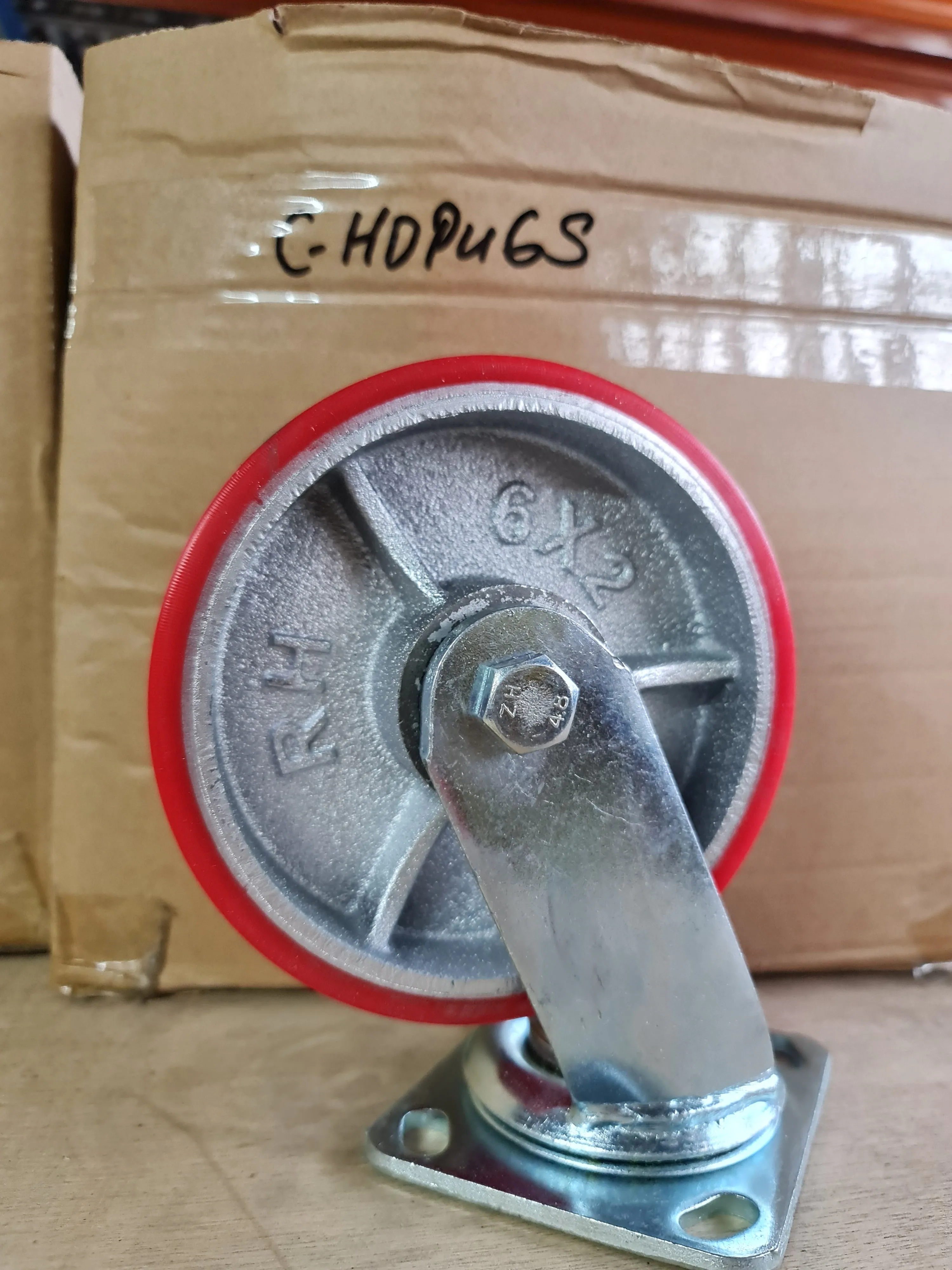 Red PU Castor Wheel (Heavy Duty) | Model : C-HDPU | Size : 4. 5. 6 & 8