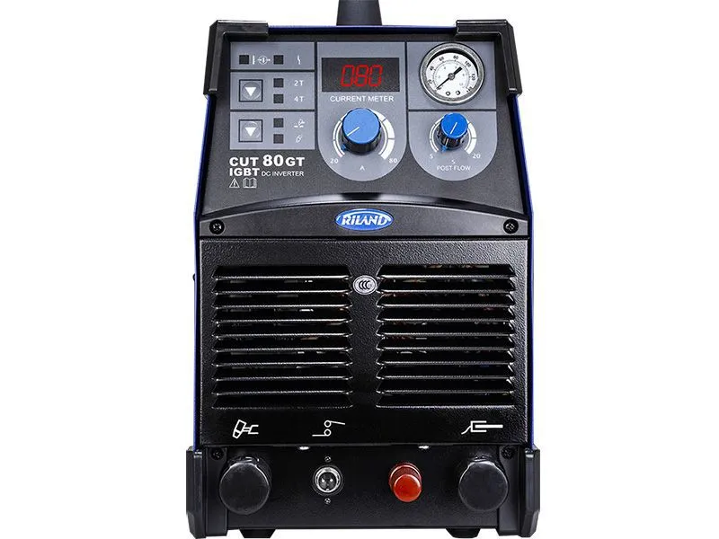 Riland CUT-80GT Plasma Cutter Cutting Machine 415V C/W 5m P80 Torch &amp; 3m Welding Cable Set | Model : W-CUT80GT-R