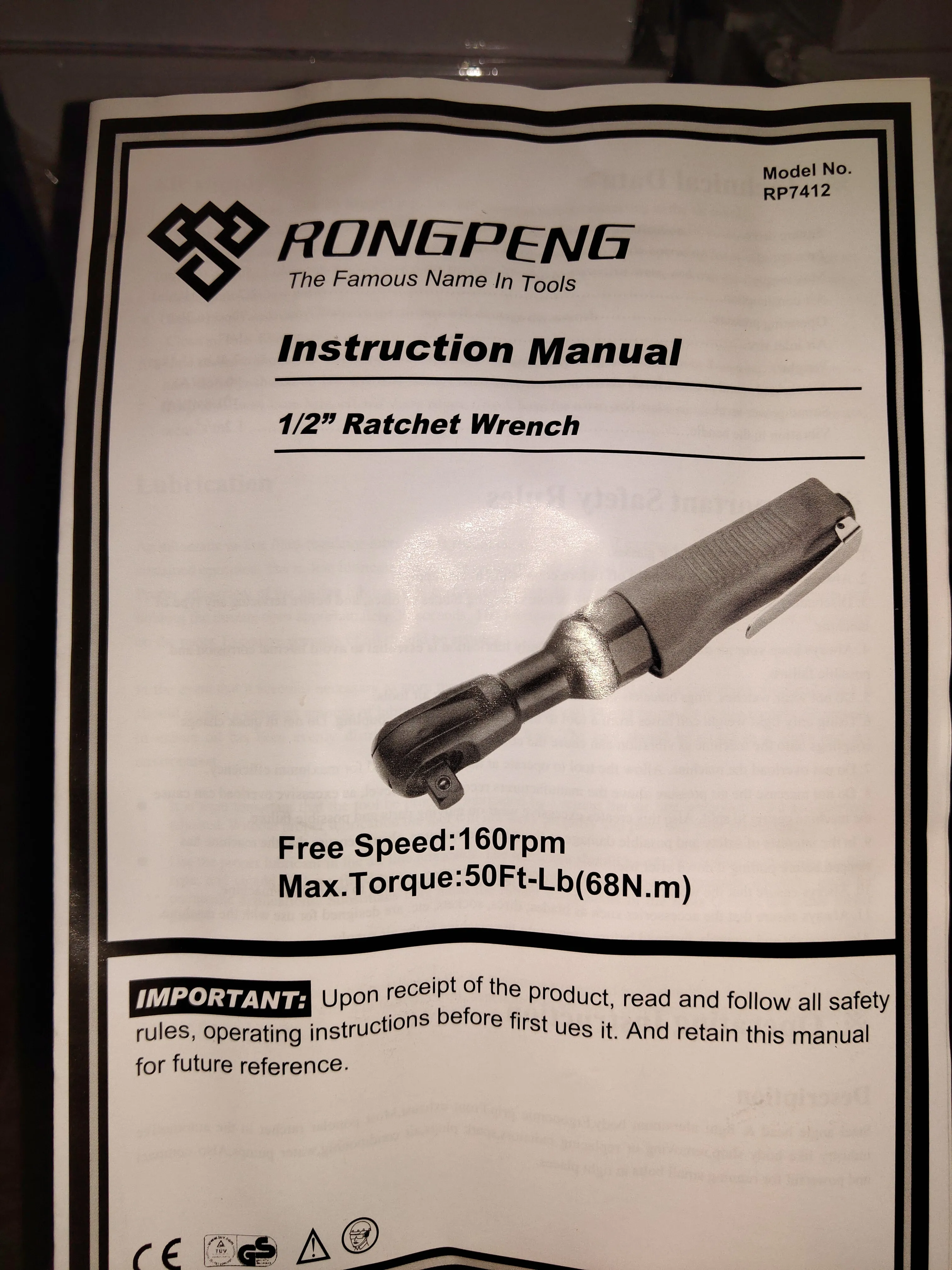 RONG PENG 1/2 Ratchet Wrench 13Mm | Model : AT-RP7412