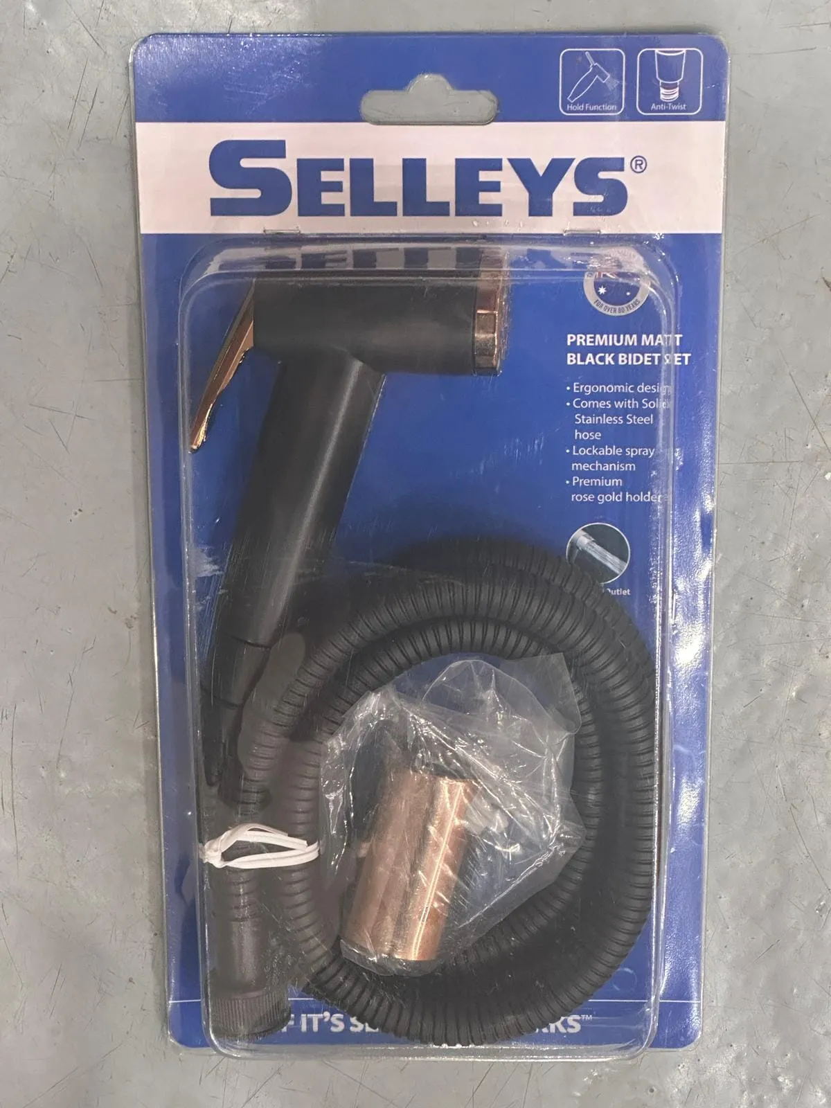 Selleys Premium Matt Black Bidet Spray Set (With Rose Gold Holder) | Model : SEY-S6132-S