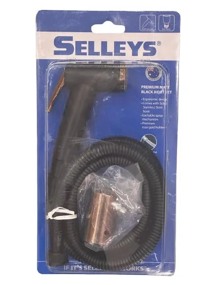 Selleys Premium Matt Black Bidet Spray Set (With Rose Gold Holder) | Model : SEY-S6132-S