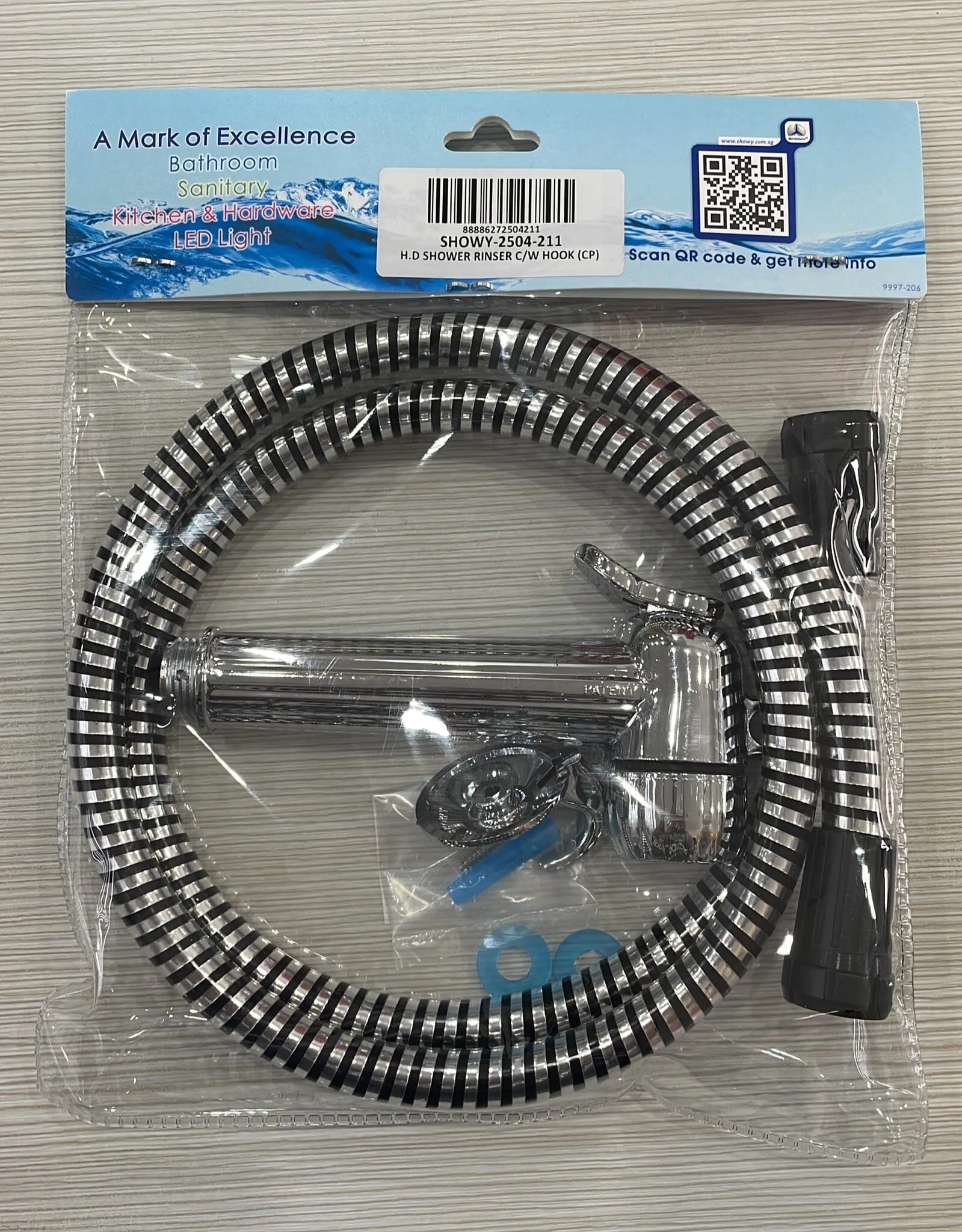 Showy Heavy Duty Shower Rinser Comes With Hook (Chrome) #2504OF-CP | Model : SHOWY-2504-211
