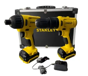 Stanley 12V Hammer Drill & Impact Drill Combo Kit  Come with 2 batteries . 1 Charger & 1 Flight Case | Model : SCHI121S2FK-B1