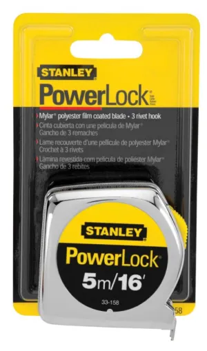 Stanley 5m / 16ft Powerlock Tape Measure (Measuring Tape) | Model : 33158 (STY33438)