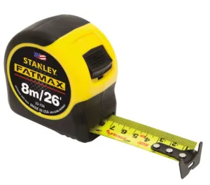 Stanley Fatmax Classic Measuring Tape | Length : 5m (16ft) or 8m (26ft) | Model : STY33719 / STY33726