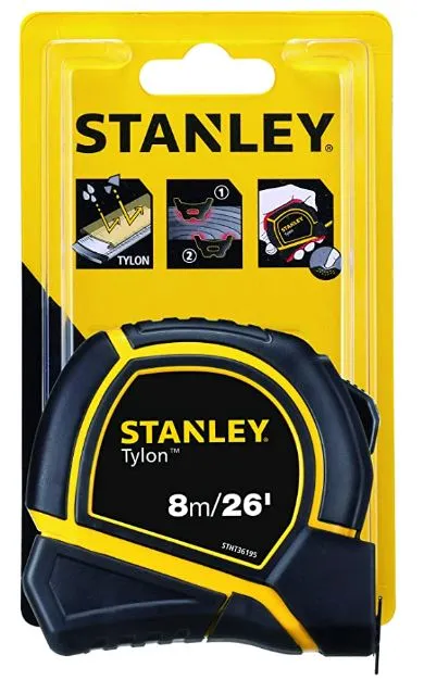 Stanley Tape Measure Tylon Coated 8m/26' x 25mm | Model : STHT36195