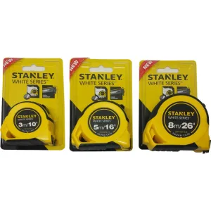Stanley White Series Tough Case Bi-material Measuring Tape | Model : STHT30167-8