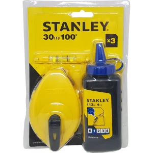 Stanley With Blue Chalk And Line Level 30m / 100ft | Model : STHT47443-8