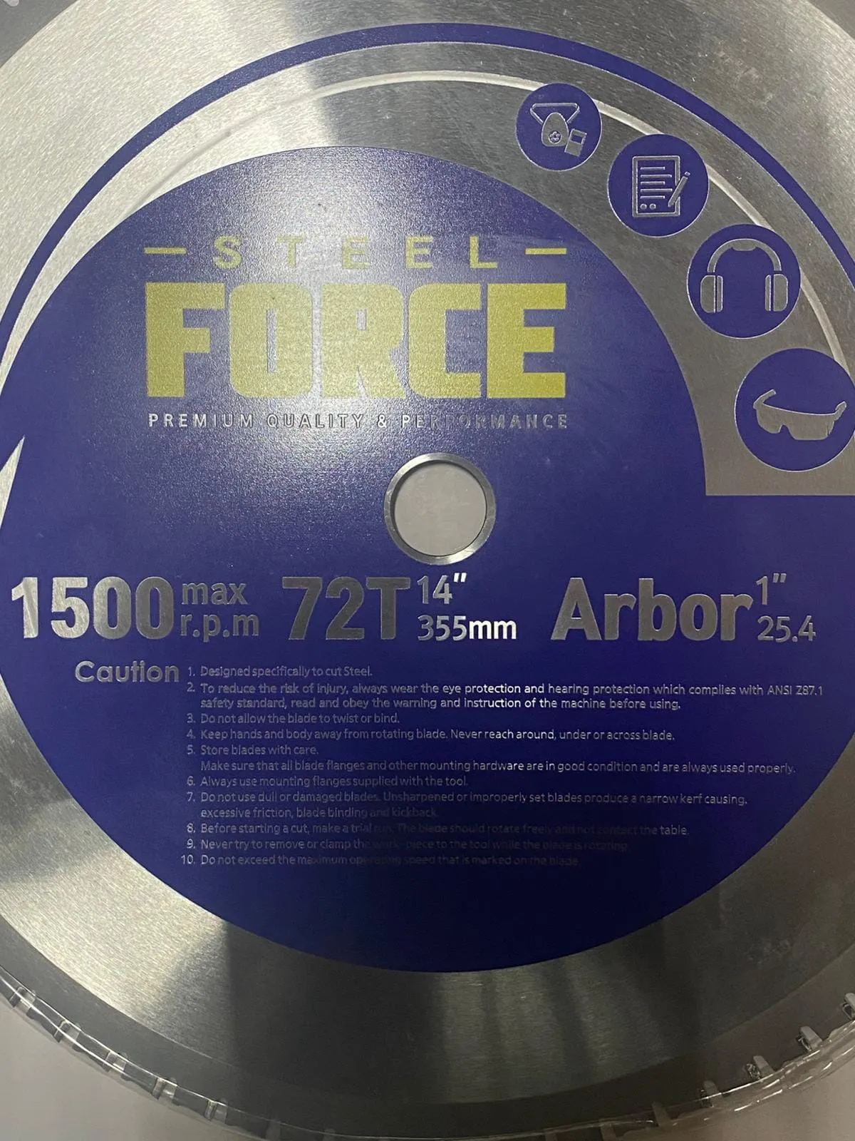 Steel Force 14 Metal Cutting Saw Blade 355*25.4*72T To Cut Steel | Model : SBA-MS35572