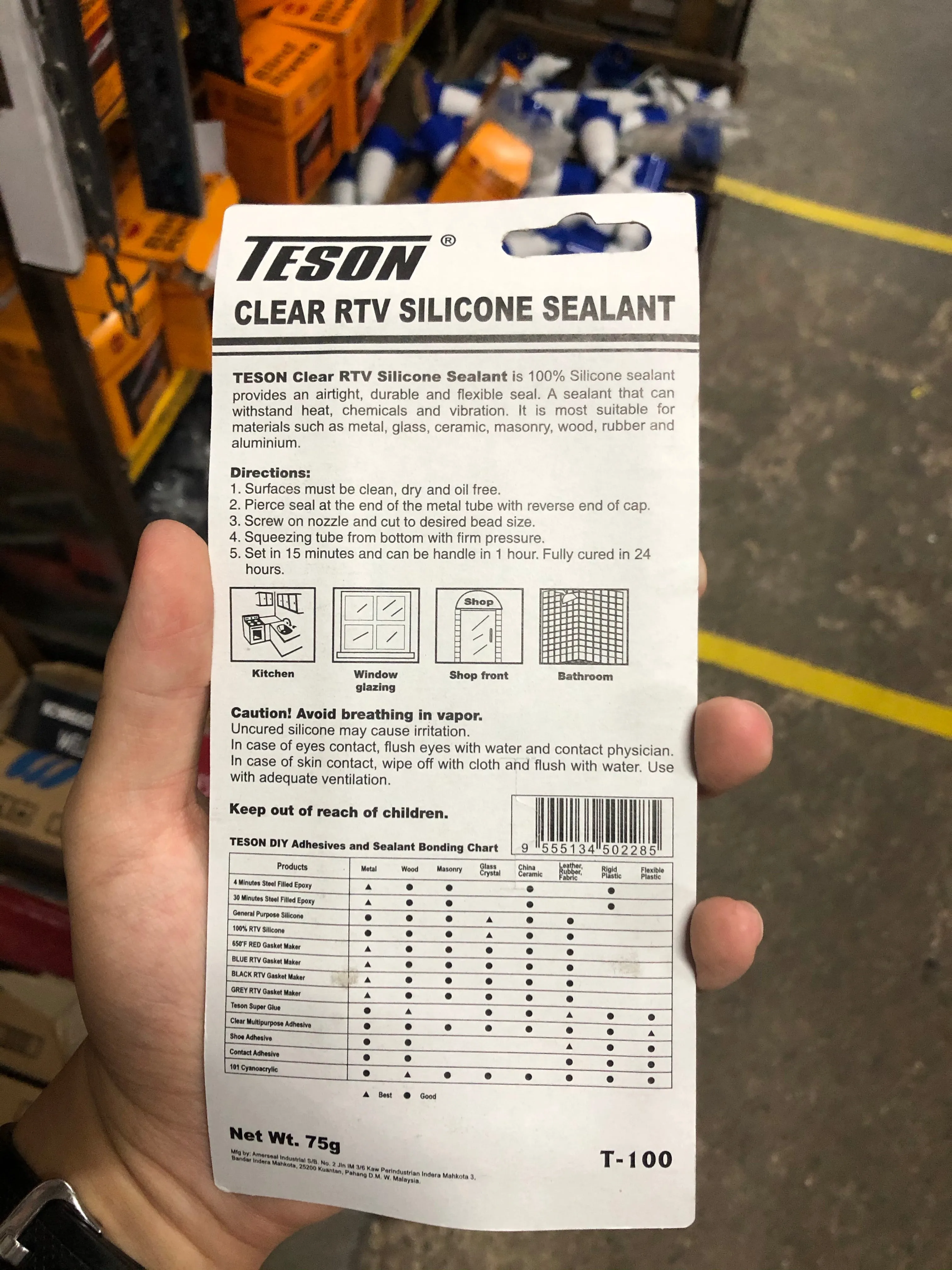 Teson Clear/White RTV Silicone Sealant 75g | Model : SIL-T100