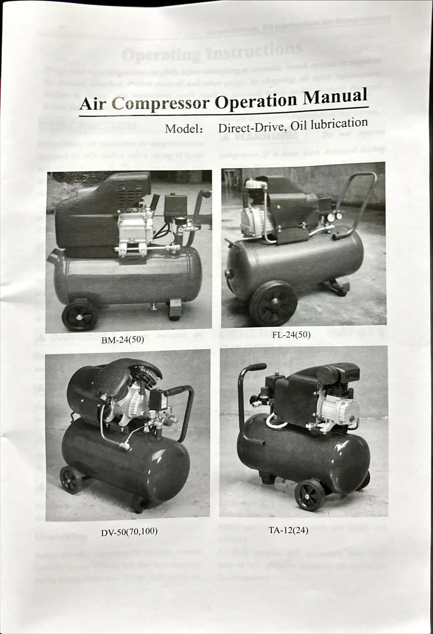Tiger 2Hp 9L 240V Direct Air Compressor (FOR EXPORT ONLY) | Model : ZBS09