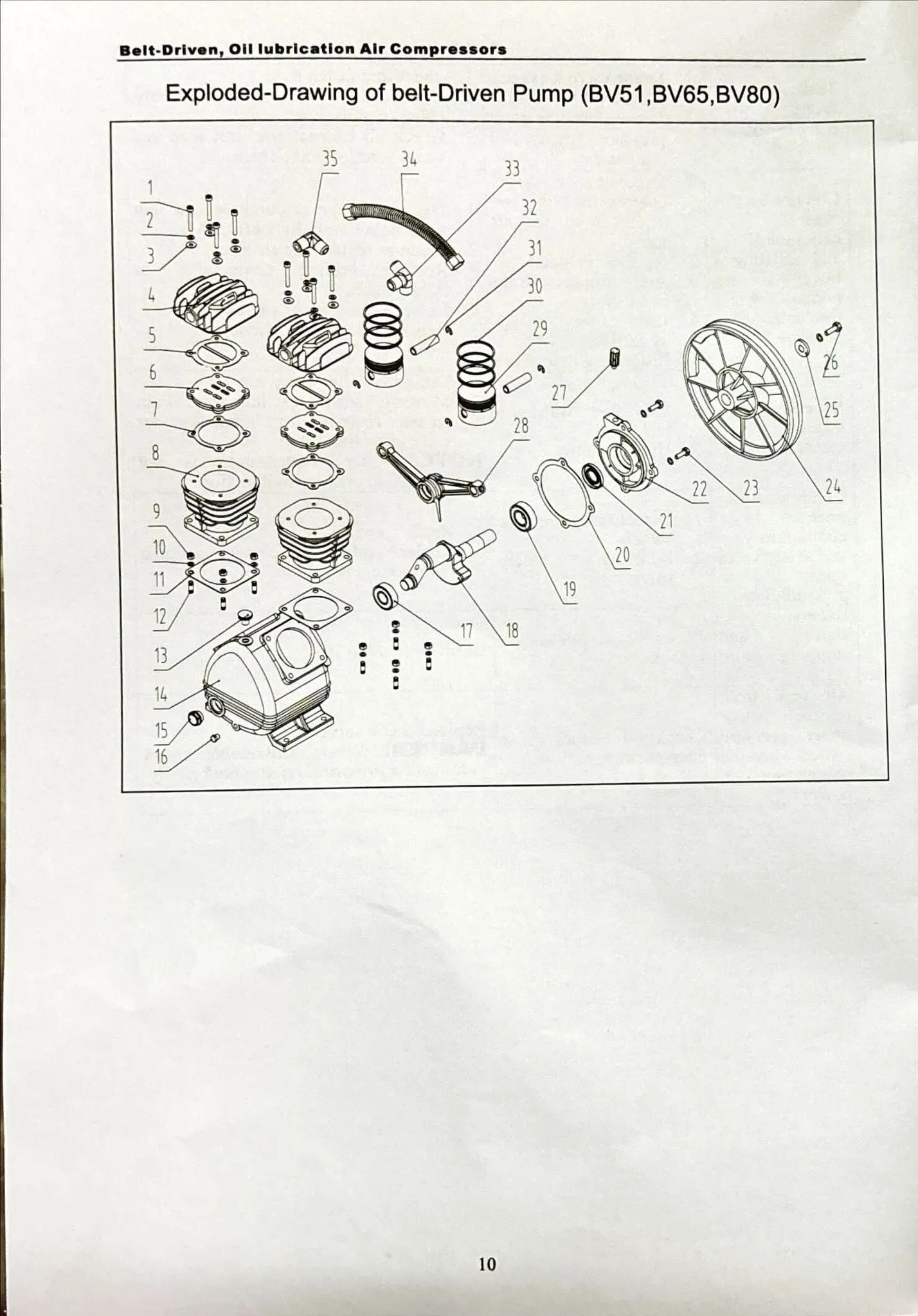 Tiger 3HP 100L Oil Free Belt Air Compressor (FOR EXPORT ONLY) | Model : BWL70-100