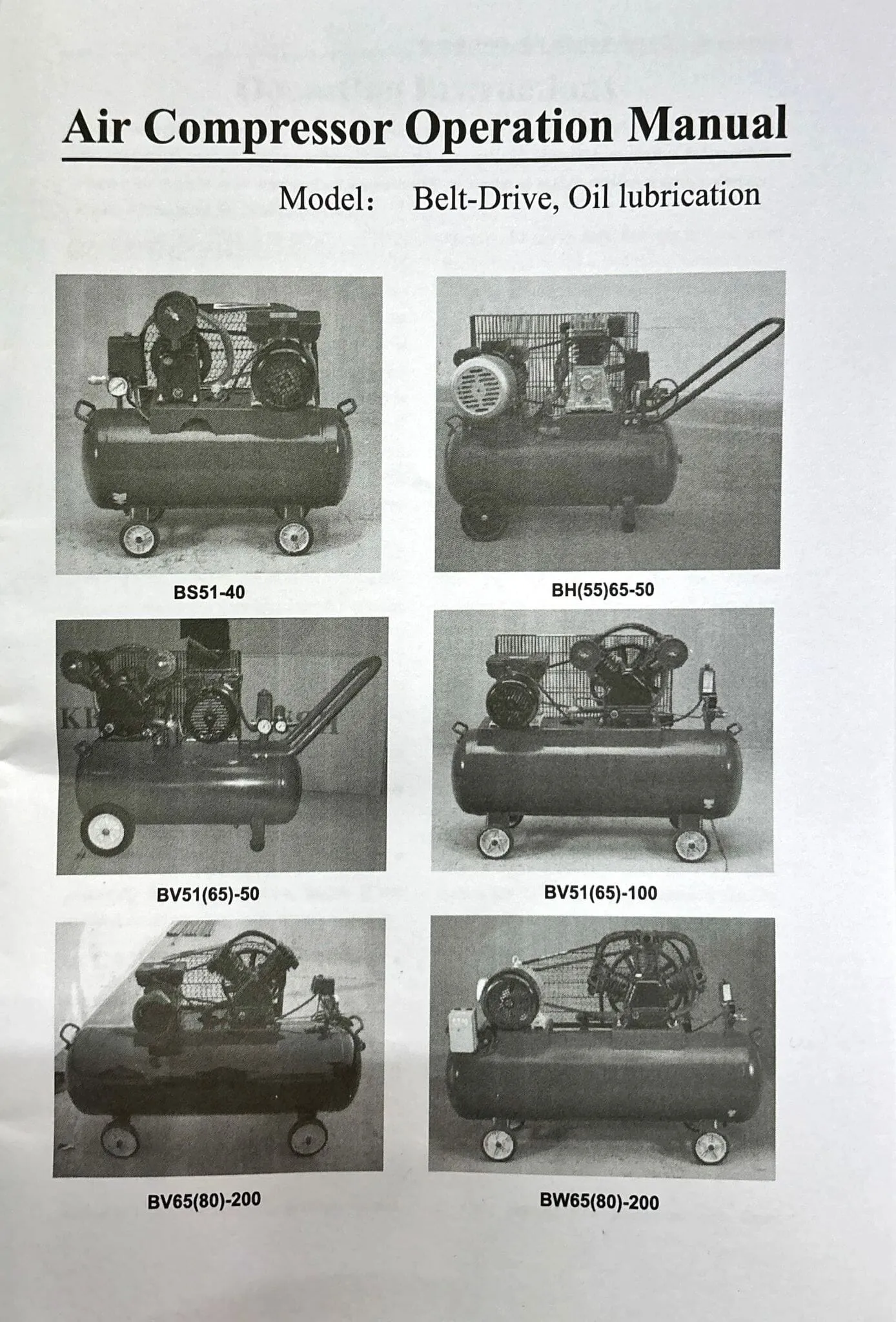 Tiger 3HP 100L Oil Free Belt Air Compressor (FOR EXPORT ONLY) | Model : BWL70-100