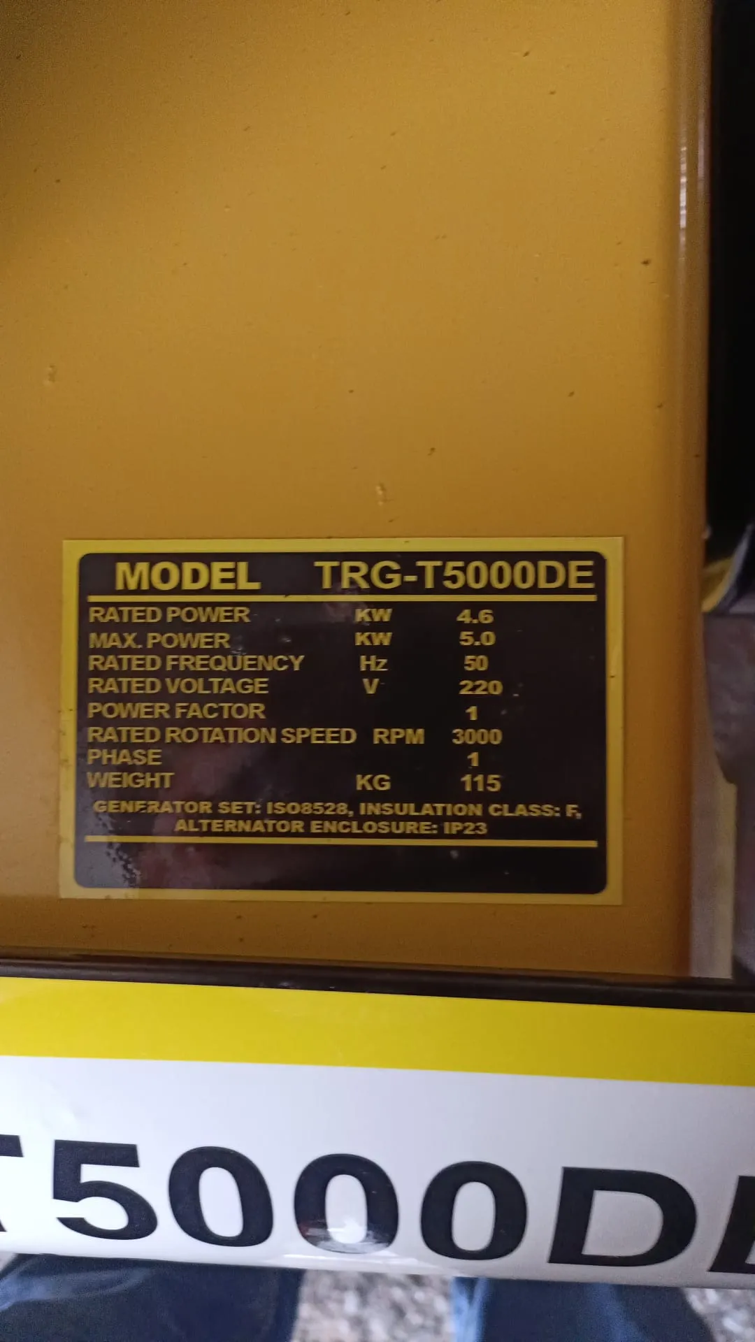 Tropic TRG-T5000DE 230V 5000W Diesel Generator (Open Type) | Model : TRG-T5000DE