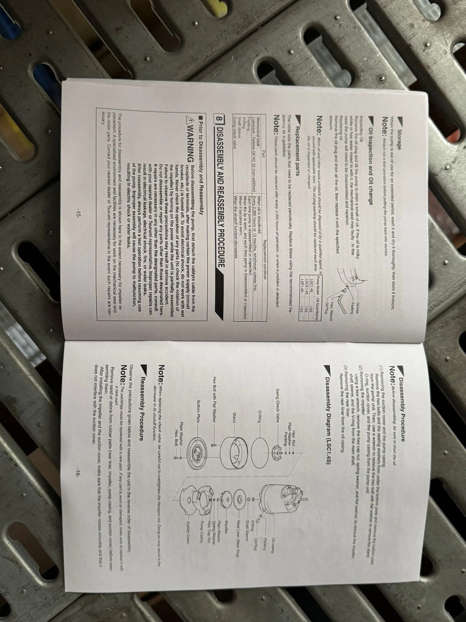 Tsurumi #LSP1.4S-52 Pump Discharge Bore 1hp 50hz 25mm  | Model : LSP1.4S