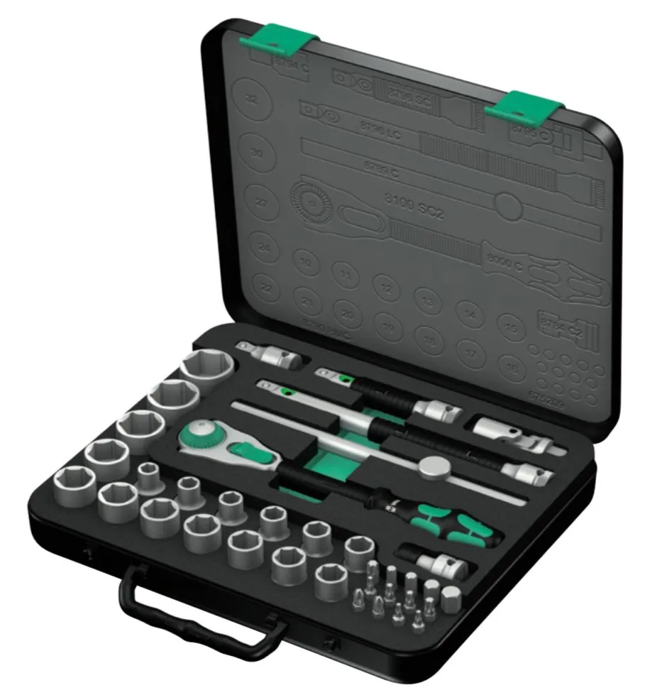 Wera 1/2 Dr Zyklop Socket Set 8100 SC 2 - Germany | Model : 003-004-81002