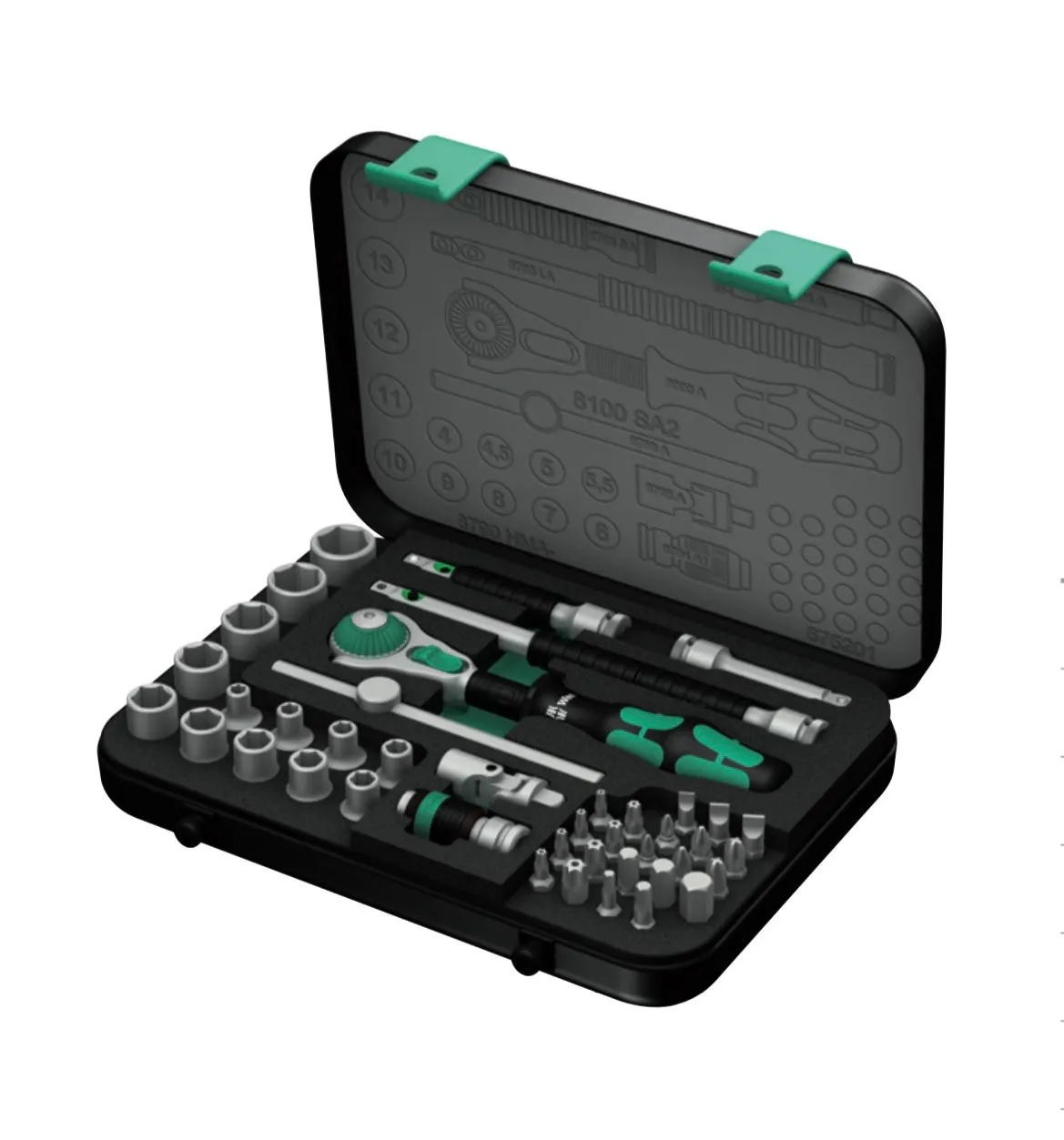 Wera 1/4 Dr Zyklop Socket Set 8100 SA 2 - Germany | Model : 003-002-81002