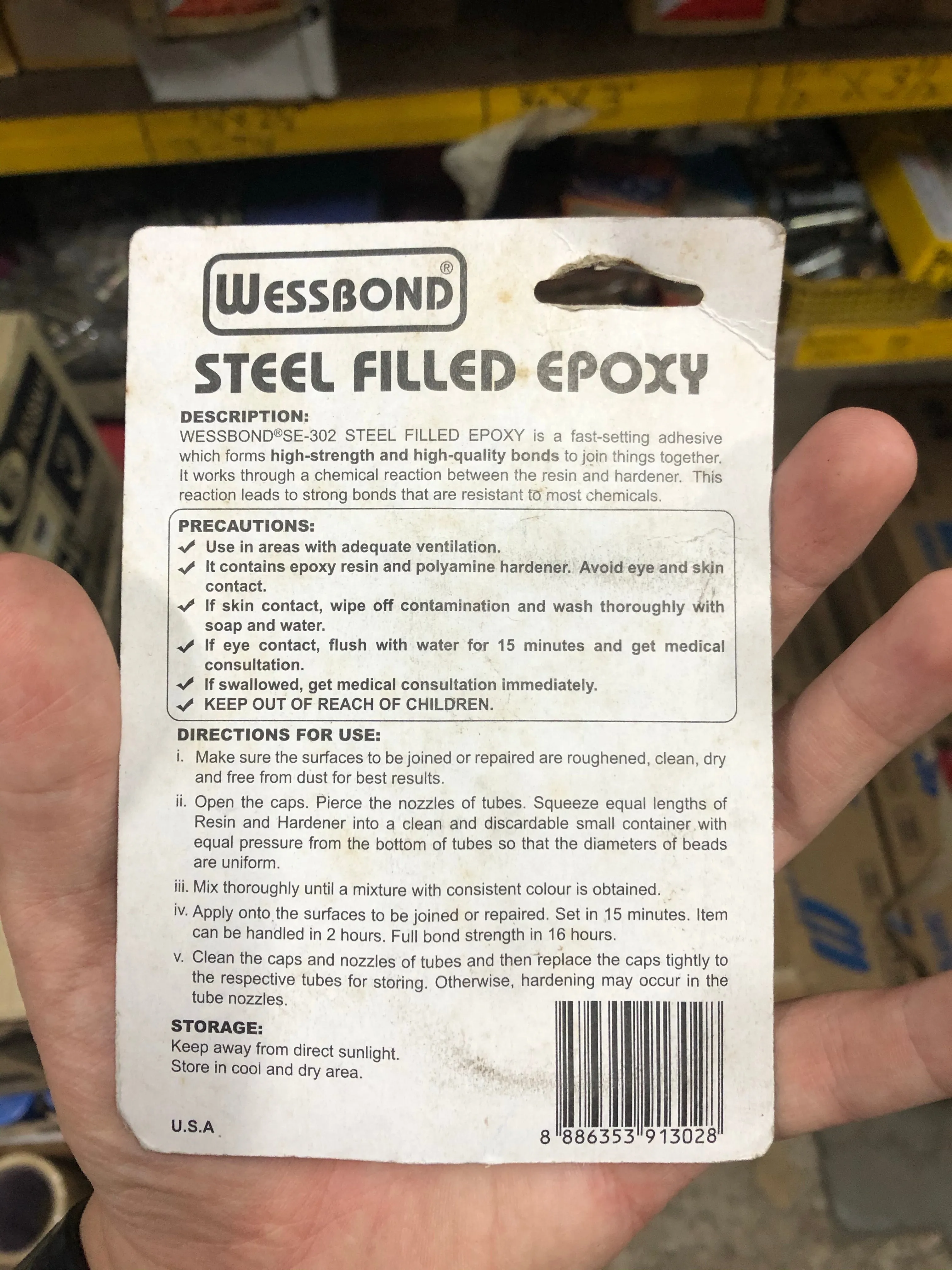 Wessbond 20g Steel Filled Epoxy | Model : GLUE-SE302