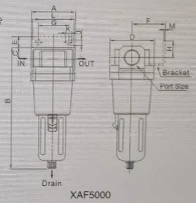XCPC Air Filter Come With Auto Drain | Model: AF-XAF