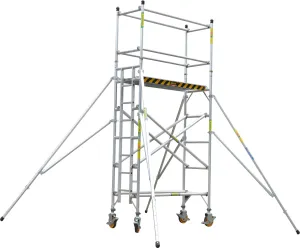 XG Aluminium 6.3m Stand Platform Height Scaffolding Single Width Ladder Tower | Model : L-XG178S-6.3M