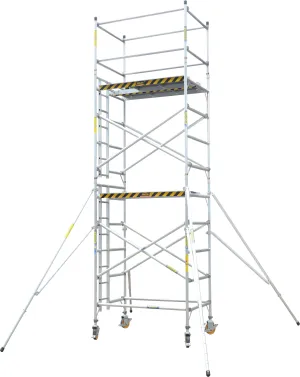 XG Aluminium 8.3m Stand Platform Height Scaffolding Double Width Ladder Tower | Model : L-XG178SW-8.3M